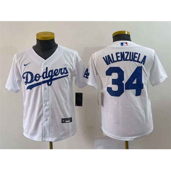 Youth Los Angeles Dodgers 34 Toro Valenzuela White Stitched Baseball Jersey Youth Los Angeles Dodgers 34 Toro Valenzuela White Stitched Baseball Jersey
