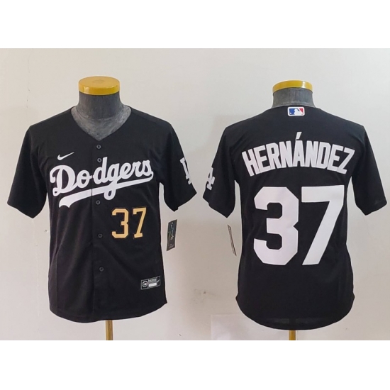 Youth Los Angeles Dodgers 37 Teoscar Hernandez Black Stitched Baseball Jersey 3 Youth Los Angeles Dodgers 37 Teoscar Hernandez Black Stitched Baseball Jersey 3