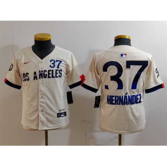 Youth Los Angeles Dodgers 37 Teoscar Hernandez Cream 2024 City Connect Limited Stitched Baseball Jersey Youth Los Angeles Dodgers 37 Teoscar Hernandez Cream 2024 City Connect Limited Stitched Baseball Jersey