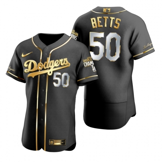 Youth Los Angeles Dodgers 50 Mookie Betts Black 2020 World Series Champions Gold Edition Jersey Youth Los Angeles Dodgers 50 Mookie Betts Black 2020 World Series Champions Gold Edition Jersey