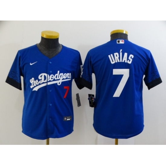 Youth Los Angeles Dodgers #7 Julio Urias Blue City Player Jersey Youth Los Angeles Dodgers #7 Julio Urias Blue City Player Jersey