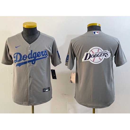Youth Los Angeles Dodgers Grey Team Big Logo Stitched Jerseys Youth Los Angeles Dodgers Grey Team Big Logo Stitched Jerseys