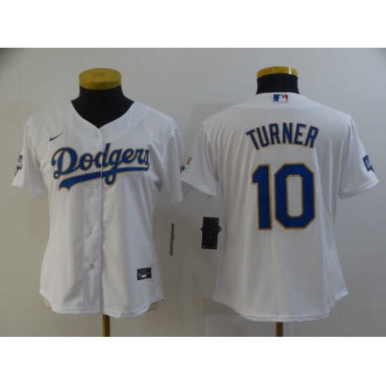 Youth Los Angeles Dodgers Justin Turner 10 Championship Gold Trim White All Stitched Cool Base Jersey Youth Los Angeles Dodgers Justin Turner 10 Championship Gold Trim White All Stitched Cool Base Jersey