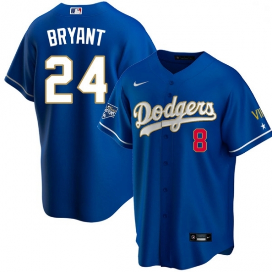 Youth Los Angeles Dodgers Kobe Bryant Championship Gold Trim Blue Limited All Stitched Flex Base Jersey Youth Los Angeles Dodgers Kobe Bryant Championship Gold Trim Blue Limited All Stitched Flex Base Jersey