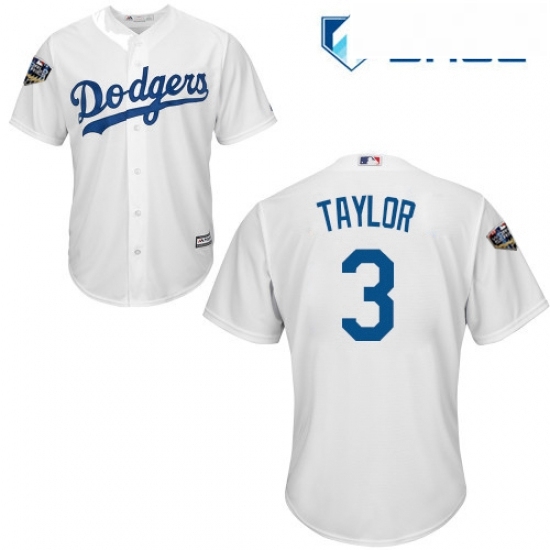 Youth Majestic Los Angeles Dodgers 3 Chris Taylor Authentic White Home Cool Base 2018 World Series MLB Jersey Youth Majestic Los Angeles Dodgers 3 Chris Taylor Authentic White Home Cool Base 2018 World Series MLB Jersey