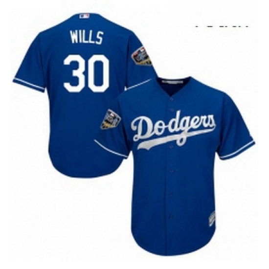 Youth Majestic Los Angeles Dodgers 30 Maury Wills Authentic Royal Blue Alternate Cool Base 2018 World Series MLB Jersey Youth Majestic Los Angeles Dodgers 30 Maury Wills Authentic Royal Blue Alternate Cool Base 2018 World Series MLB Jersey
