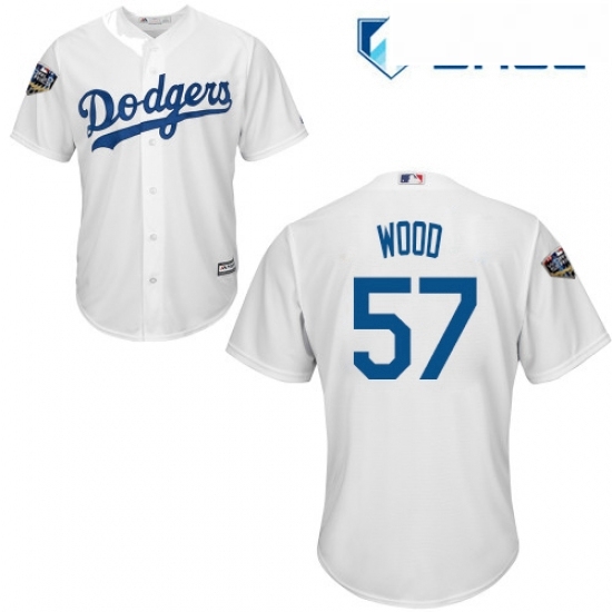 Youth Majestic Los Angeles Dodgers 57 Alex Wood Authentic White Home Cool Base 2018 World Series MLB Jersey Youth Majestic Los Angeles Dodgers 57 Alex Wood Authentic White Home Cool Base 2018 World Series MLB Jersey