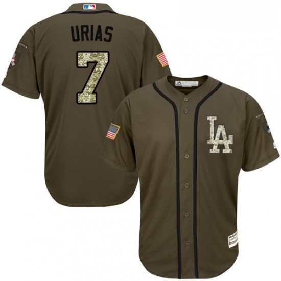 Youth Majestic Los Angeles Dodgers 7 Julio Urias Authentic Green Salute to Service MLB Jersey Youth Majestic Los Angeles Dodgers 7 Julio Urias Authentic Green Salute to Service MLB Jersey