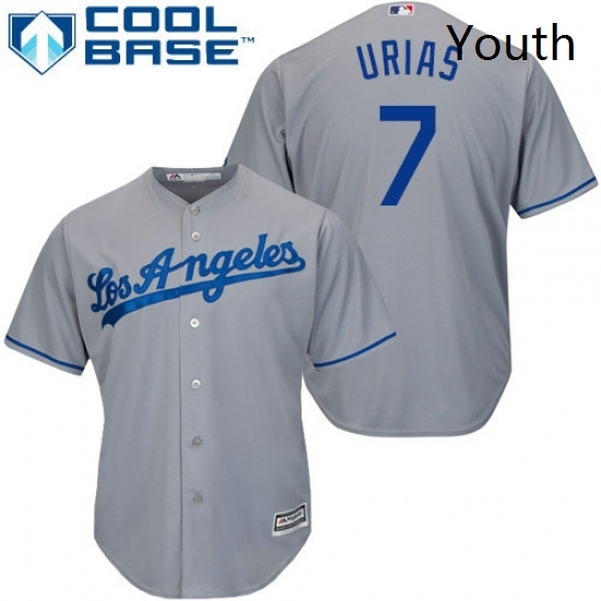 Youth Majestic Los Angeles Dodgers 7 Julio Urias Replica Grey Road Cool Base MLB Jersey Youth Majestic Los Angeles Dodgers 7 Julio Urias Replica Grey Road Cool Base MLB Jersey