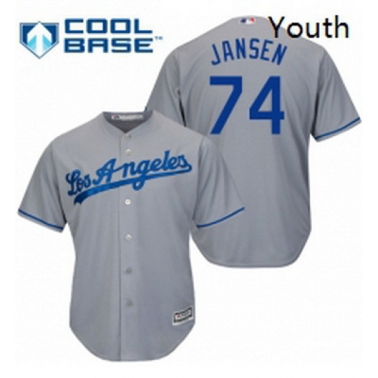 Youth Majestic Los Angeles Dodgers 74 Kenley Jansen Replica Grey Road Cool Base MLB Jersey Youth Majestic Los Angeles Dodgers 74 Kenley Jansen Replica Grey Road Cool Base MLB Jersey