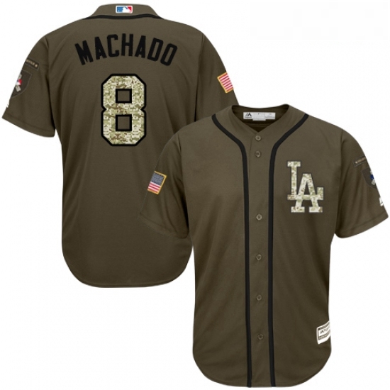 Youth Majestic Los Angeles Dodgers 8 Manny Machado Authentic Green Salute to Service MLB Jerse Youth Majestic Los Angeles Dodgers 8 Manny Machado Authentic Green Salute to Service MLB Jerse