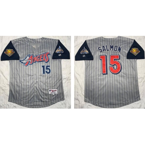 Los Angeles 15 Salmon Gray Cool Base Baseball Stitched Jersey Los Angeles 15 Salmon Gray Cool Base Baseball Stitched Jersey