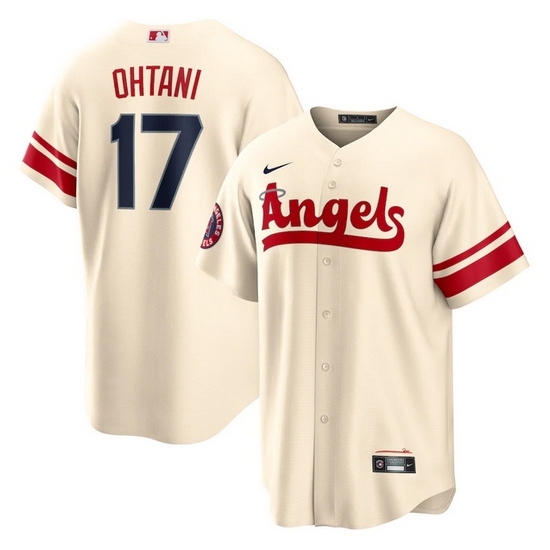 Men Los Angeles Angels 17 Shohei Ohtani 2022 Cream City Connect Cool Base Stitched Jerseys Men Los Angeles Angels 17 Shohei Ohtani 2022 Cream City Connect Cool Base Stitched Jerseys