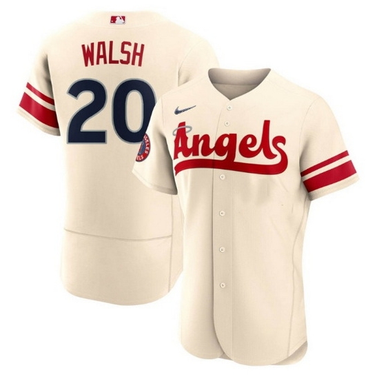 Men Los Angeles Angels 20 Jared Walsh 2022 Cream City Connect Flex Base Stitched Jerseyy Men Los Angeles Angels 20 Jared Walsh 2022 Cream City Connect Flex Base Stitched Jerseyy