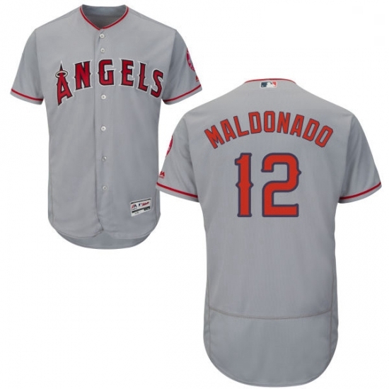 Mens Majestic Los Angeles Angels of Anaheim 12 Martin Maldonado Grey Flexbase Authentic Collection MLB Jersey Mens Majestic Los Angeles Angels of Anaheim 12 Martin Maldonado Grey Flexbase Authentic Collection MLB Jersey