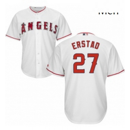 Mens Majestic Los Angeles Angels of Anaheim 27 Darin Erstad Replica White Home Cool Base MLB Jersey Mens Majestic Los Angeles Angels of Anaheim 27 Darin Erstad Replica White Home Cool Base MLB Jersey