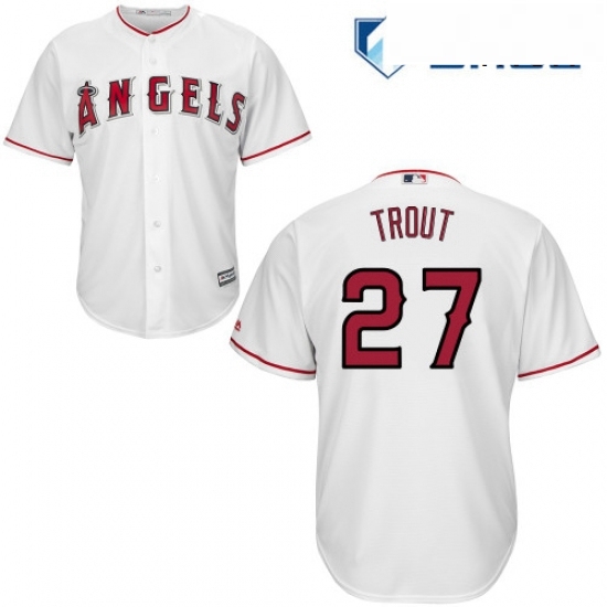 Mens Majestic Los Angeles Angels of Anaheim 27 Mike Trout Replica White Home Cool Base MLB Jersey Mens Majestic Los Angeles Angels of Anaheim 27 Mike Trout Replica White Home Cool Base MLB Jersey