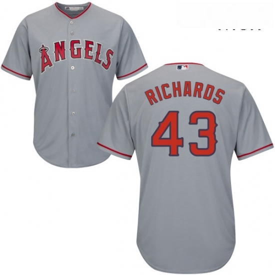Mens Majestic Los Angeles Angels of Anaheim 43 Garrett Richards Replica Grey Road Cool Base MLB Jersey Mens Majestic Los Angeles Angels of Anaheim 43 Garrett Richards Replica Grey Road Cool Base MLB Jersey