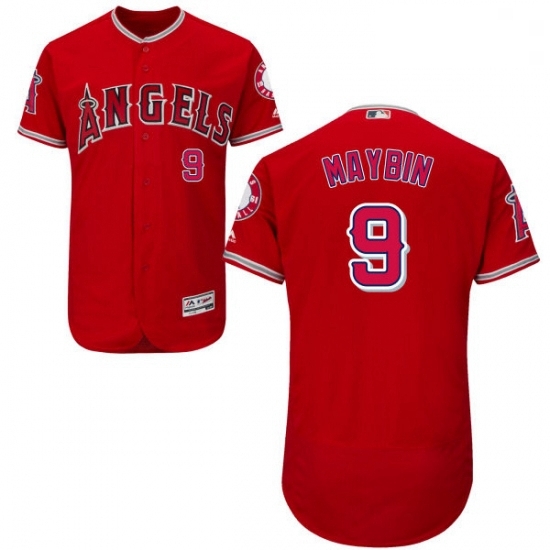 Mens Majestic Los Angeles Angels of Anaheim 9 Cameron Maybin Red Alternate Flexbase Authentic Collection MLB Jersey Mens Majestic Los Angeles Angels of Anaheim 9 Cameron Maybin Red Alternate Flexbase Authentic Collection MLB Jersey