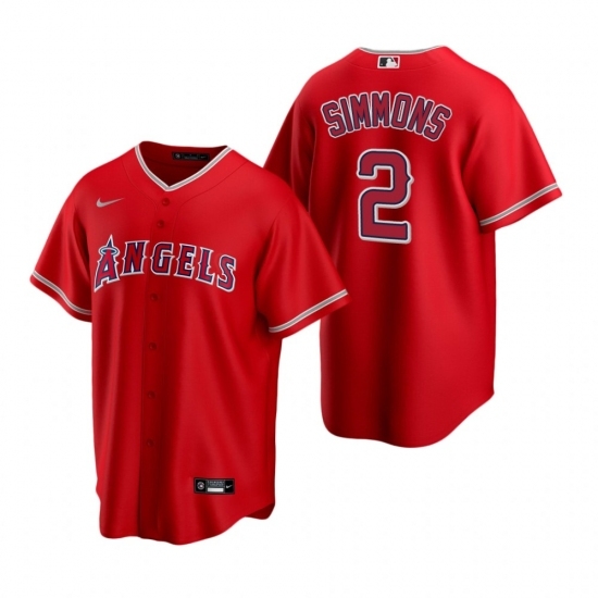 Mens Nike Los Angeles Angels 2 Andrelton Simmons Red Alternate Stitched Baseball Jersey Mens Nike Los Angeles Angels 2 Andrelton Simmons Red Alternate Stitched Baseball Jersey