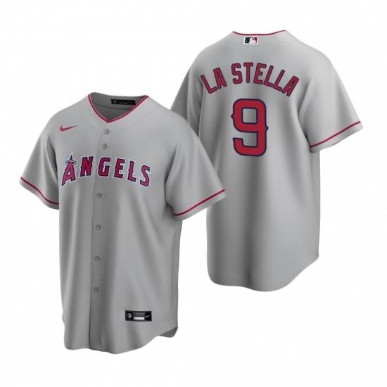 Mens Nike Los Angeles Angels 9 Tommy La Stella Gray Road Stitched Baseball Jersey Mens Nike Los Angeles Angels 9 Tommy La Stella Gray Road Stitched Baseball Jersey