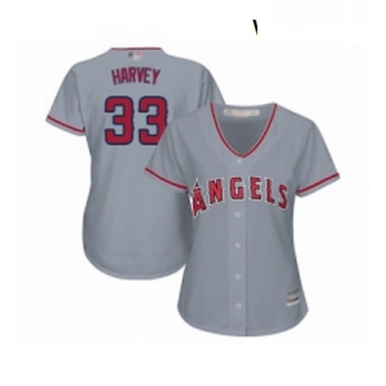 Womens Los Angeles Angels of Anaheim 33 Matt Harvey Replica Grey Road Cool Base Baseball Jersey Womens Los Angeles Angels of Anaheim 33 Matt Harvey Replica Grey Road Cool Base Baseball Jersey
