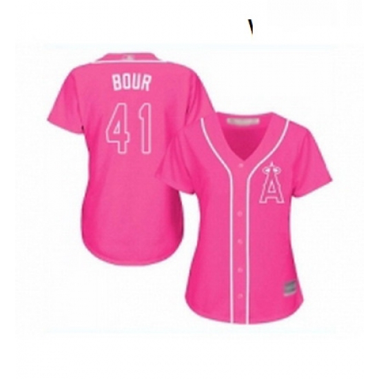 Womens Los Angeles Angels of Anaheim 41 Justin Bour Replica Pink Fashion Baseball Jersey Womens Los Angeles Angels of Anaheim 41 Justin Bour Replica Pink Fashion Baseball Jersey