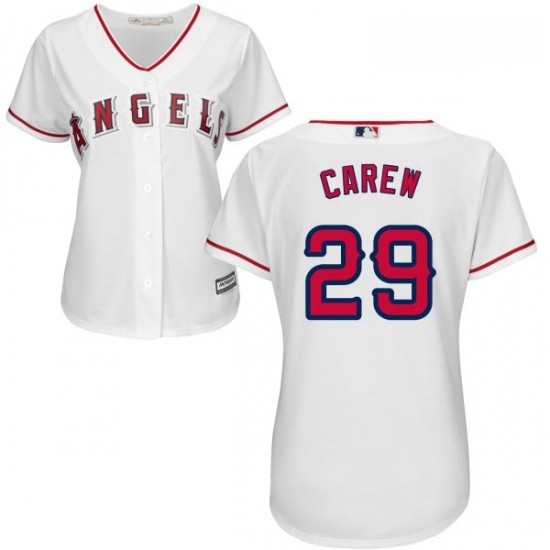 Womens Majestic Los Angeles Angels of Anaheim 29 Rod Carew Replica White Home Cool Base MLB Jersey Womens Majestic Los Angeles Angels of Anaheim 29 Rod Carew Replica White Home Cool Base MLB Jersey