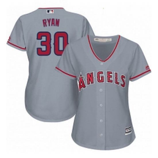Womens Majestic Los Angeles Angels of Anaheim 30 Nolan Ryan Replica Grey Road Cool Base MLB Jersey Womens Majestic Los Angeles Angels of Anaheim 30 Nolan Ryan Replica Grey Road Cool Base MLB Jersey