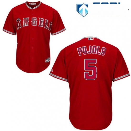 Womens Majestic Los Angeles Angels of Anaheim 5 Albert Pujols Authentic Red Alternate MLB Jersey Womens Majestic Los Angeles Angels of Anaheim 5 Albert Pujols Authentic Red Alternate MLB Jersey