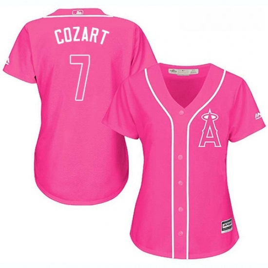 Womens Majestic Los Angeles Angels of Anaheim 7 Zack Cozart Replica Pink Fashion MLB Jersey Womens Majestic Los Angeles Angels of Anaheim 7 Zack Cozart Replica Pink Fashion MLB Jersey