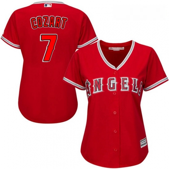 Womens Majestic Los Angeles Angels of Anaheim 7 Zack Cozart Replica Red Alternate MLB Jersey Womens Majestic Los Angeles Angels of Anaheim 7 Zack Cozart Replica Red Alternate MLB Jersey