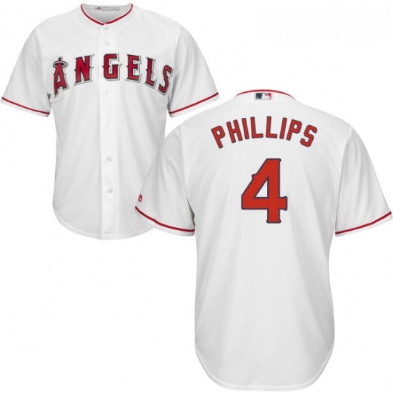 Youth Majestic Los Angeles Angels of Anaheim 4 Brandon Phillips Replica White Home Cool Base MLB Jersey 