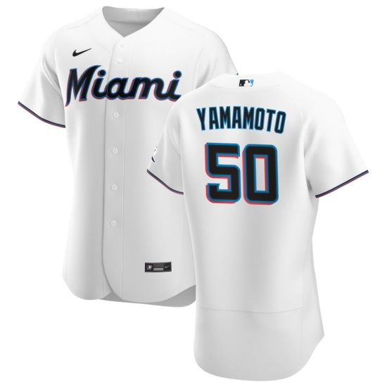 Men Miami Marlins 50 Jordan Yamamoto Men Nike White Home 2020 Flex Base Player MLB Jersey Men Miami Marlins 50 Jordan Yamamoto Men Nike White Home 2020 Flex Base Player MLB Jersey