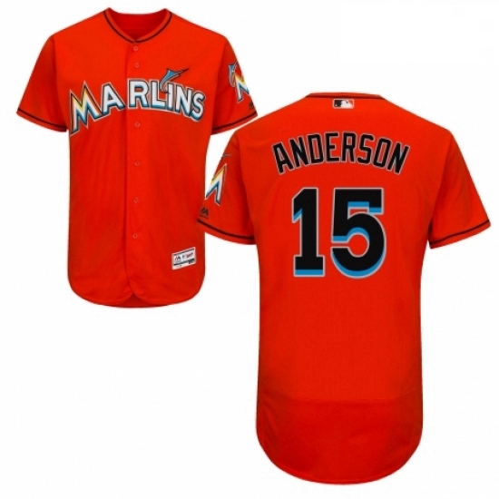 Mens Majestic Miami Marlins 15 Brian Anderson Orange Alternate Flex Base Authentic Collection MLB Jersey Mens Majestic Miami Marlins 15 Brian Anderson Orange Alternate Flex Base Authentic Collection MLB Jersey