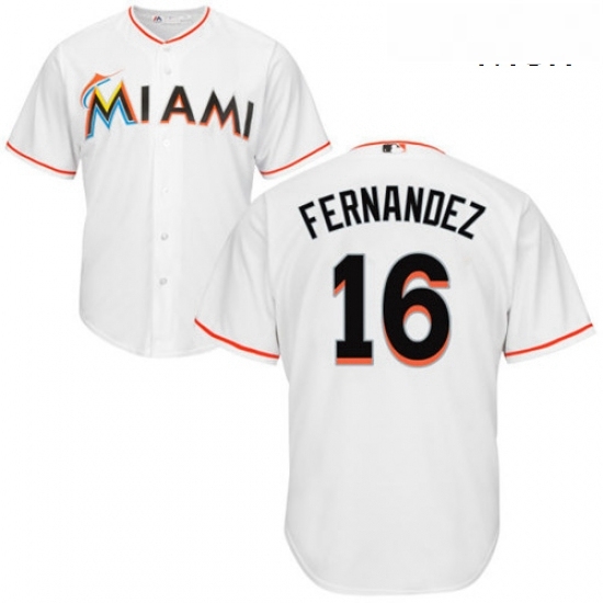 Mens Majestic Miami Marlins 16 Jose Fernandez Replica White Home Cool Base MLB Jersey Mens Majestic Miami Marlins 16 Jose Fernandez Replica White Home Cool Base MLB Jersey
