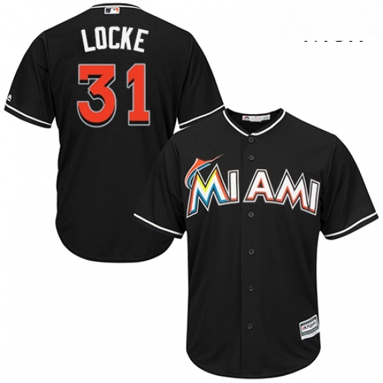 Mens Majestic Miami Marlins 31 Jeff Locke Replica Black Alternate 2 Cool Base MLB Jersey Mens Majestic Miami Marlins 31 Jeff Locke Replica Black Alternate 2 Cool Base MLB Jersey