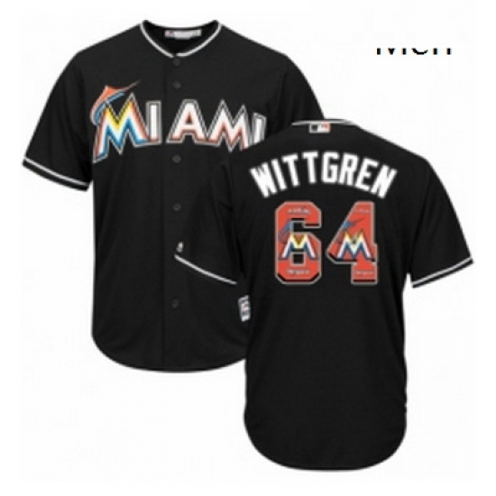 Mens Majestic Miami Marlins 64 Nick Wittgren Authentic Black Team Logo Fashion Cool Base MLB Jersey Mens Majestic Miami Marlins 64 Nick Wittgren Authentic Black Team Logo Fashion Cool Base MLB Jersey