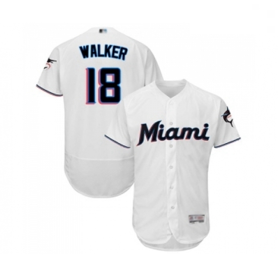Mens Miami Marlins 18 Neil Walker White Home Flex Base Authentic Collection Baseball Jersey Mens Miami Marlins 18 Neil Walker White Home Flex Base Authentic Collection Baseball Jersey