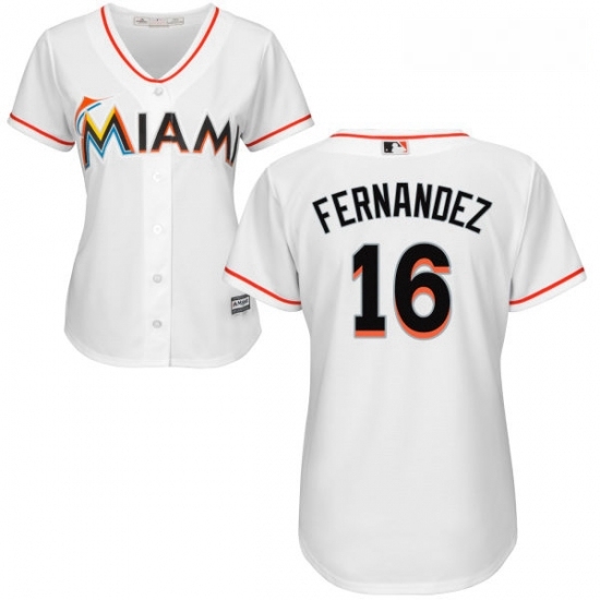Womens Majestic Miami Marlins 16 Jose Fernandez Replica White Home Cool Base MLB Jersey Womens Majestic Miami Marlins 16 Jose Fernandez Replica White Home Cool Base MLB Jersey
