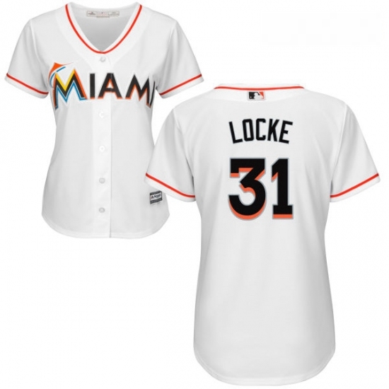 Womens Majestic Miami Marlins 31 Jeff Locke Replica White Home Cool Base MLB Jersey Womens Majestic Miami Marlins 31 Jeff Locke Replica White Home Cool Base MLB Jersey