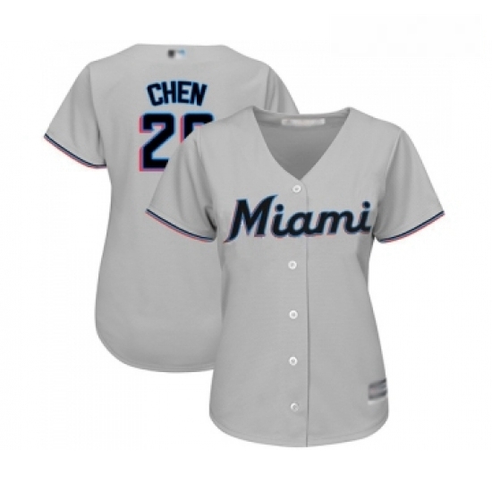 Womens Miami Marlins 20 Wei Yin Chen Replica Grey Road Cool Base Baseball Jersey Womens Miami Marlins 20 Wei Yin Chen Replica Grey Road Cool Base Baseball Jersey