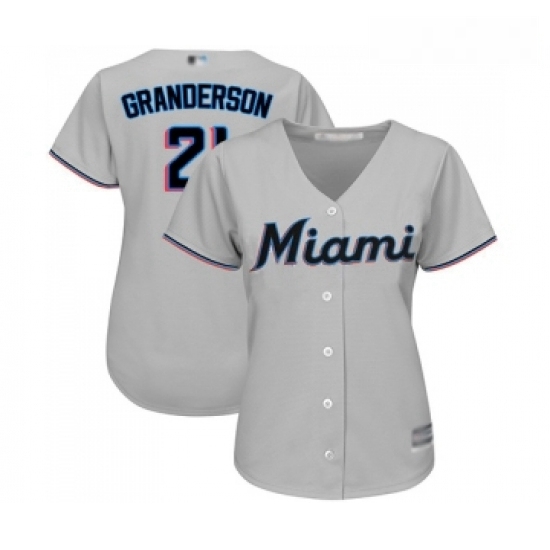 Womens Miami Marlins 21 Curtis Granderson Replica Grey Road Cool Base Baseball Jersey Womens Miami Marlins 21 Curtis Granderson Replica Grey Road Cool Base Baseball Jersey