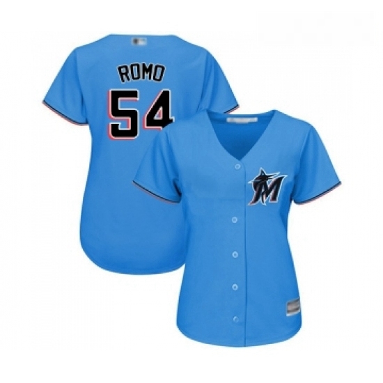 Womens Miami Marlins 54 Sergio Romo Replica Blue Alternate 1 Cool Base Baseball Jersey Womens Miami Marlins 54 Sergio Romo Replica Blue Alternate 1 Cool Base Baseball Jersey