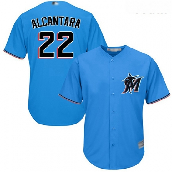 Marlins #22 Sandy Alcantara Blue Cool Base Stitched Youth Baseball Jersey Marlins #22 Sandy Alcantara Blue Cool Base Stitched Youth Baseball Jersey