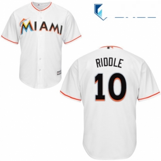 Youth Majestic Miami Marlins 10 JT Riddle Authentic White Home Cool Base MLB Jersey Youth Majestic Miami Marlins 10 JT Riddle Authentic White Home Cool Base MLB Jersey
