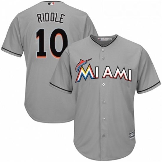 Youth Majestic Miami Marlins 10 JT Riddle Replica Grey Road Cool Base MLB Jersey Youth Majestic Miami Marlins 10 JT Riddle Replica Grey Road Cool Base MLB Jersey