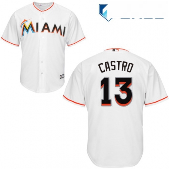 Youth Majestic Miami Marlins 13 Starlin Castro Authentic White Home Cool Base MLB Jersey Youth Majestic Miami Marlins 13 Starlin Castro Authentic White Home Cool Base MLB Jersey