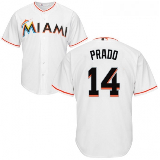Youth Majestic Miami Marlins 14 Martin Prado Authentic White Home Cool Base MLB Jersey Youth Majestic Miami Marlins 14 Martin Prado Authentic White Home Cool Base MLB Jersey