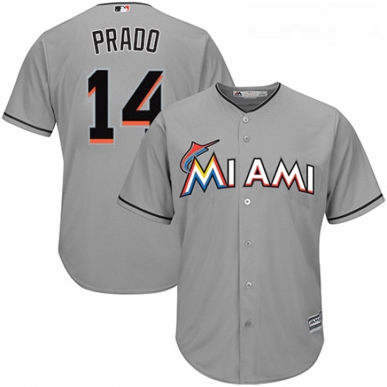 Youth Majestic Miami Marlins 14 Martin Prado Replica Grey Road Cool Base MLB Jersey Youth Majestic Miami Marlins 14 Martin Prado Replica Grey Road Cool Base MLB Jersey